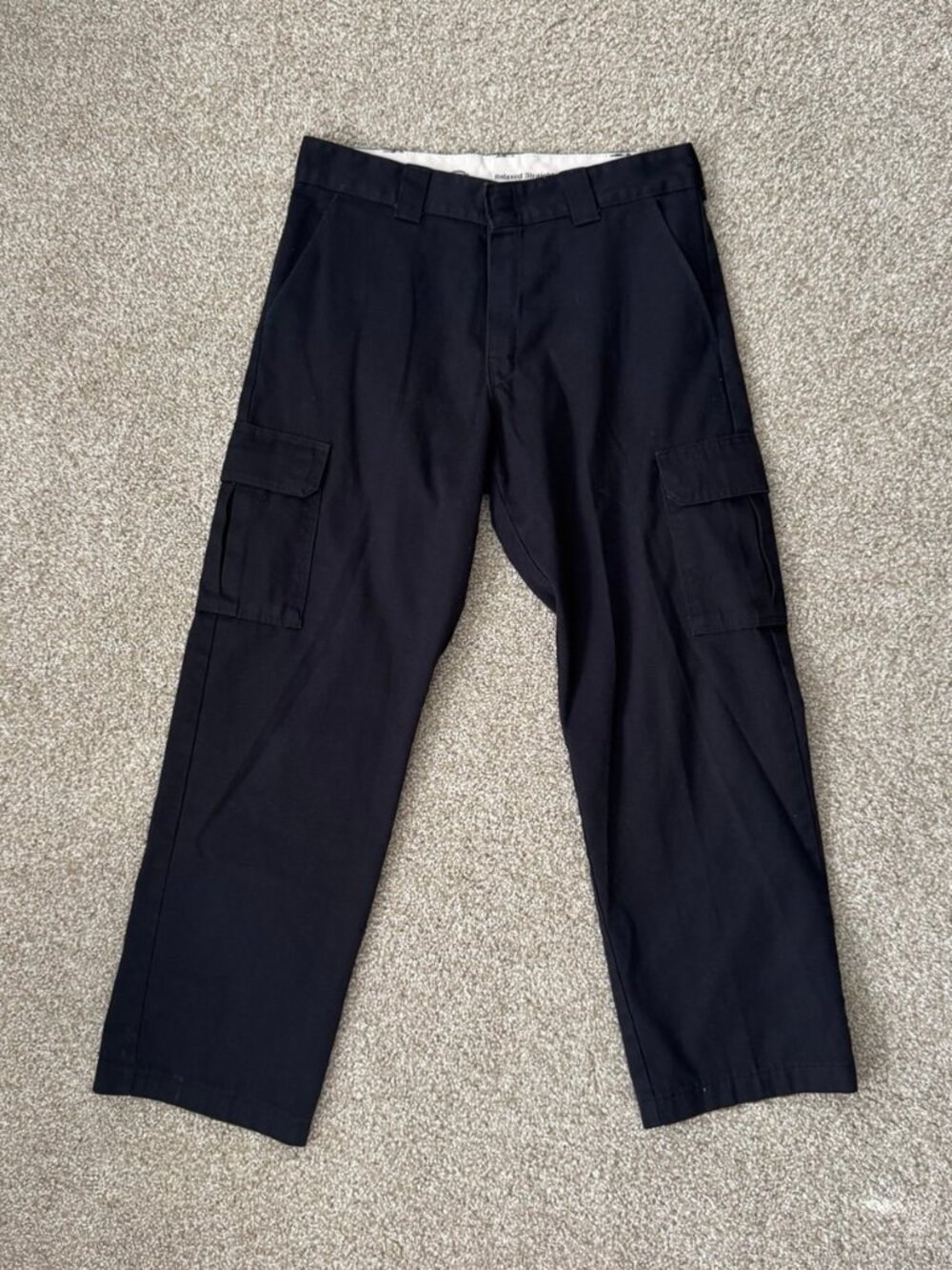Dickies Men's 34x32 BLK Black Relaxed Straight Leg Cargo Work Pants WP592BK